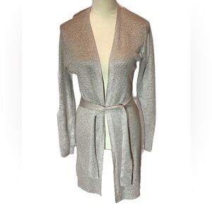 White House Black Market stripped metallic cardigan